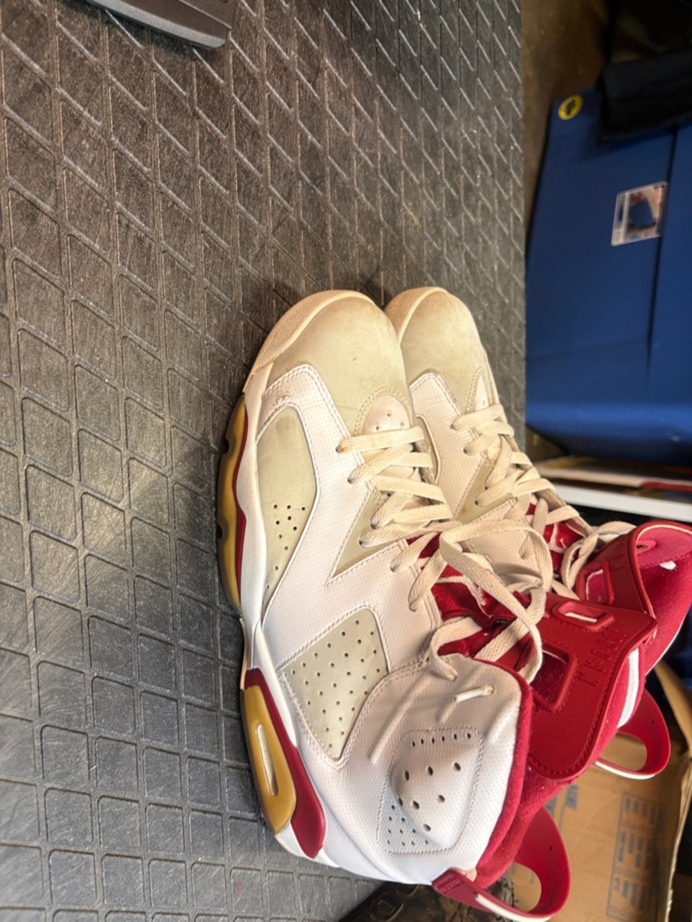 Jordan Men’s Athletic Shoes in White, Red, Tan